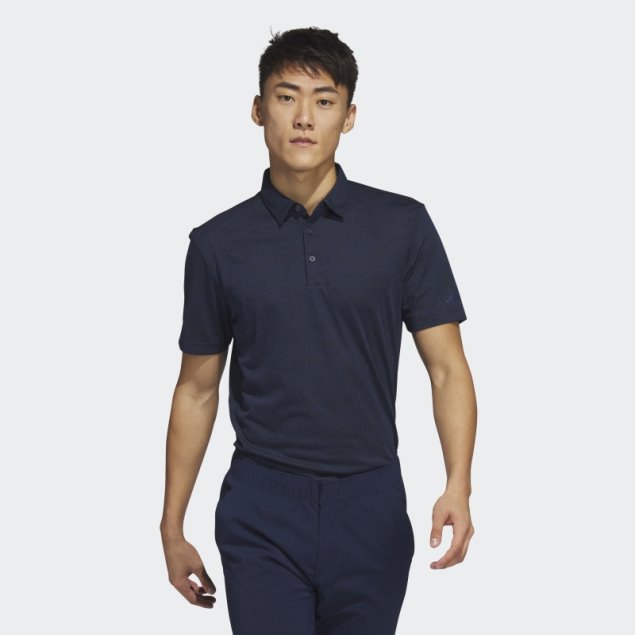 Adidas Polo De Golf Texturizado En Jacquard Azul Marino