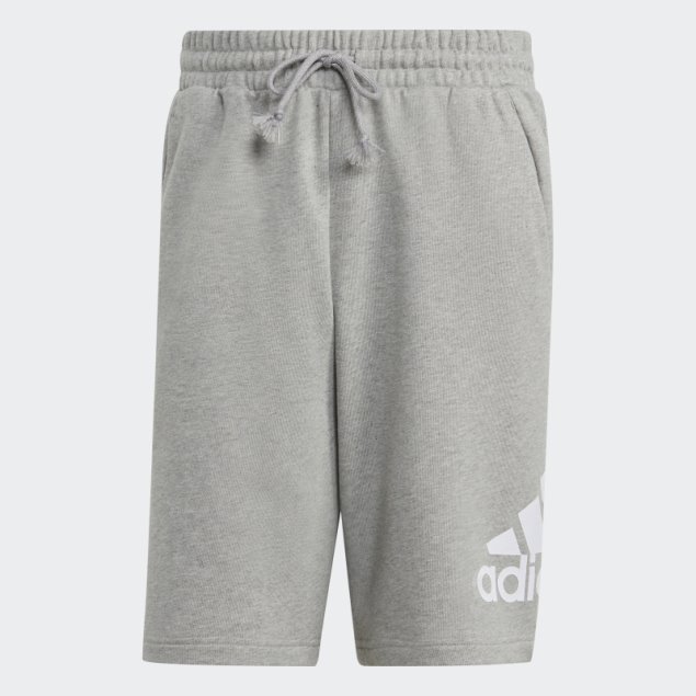 Adidas Shorts Grises Medios Con Logo Grande De Felpa Francesa