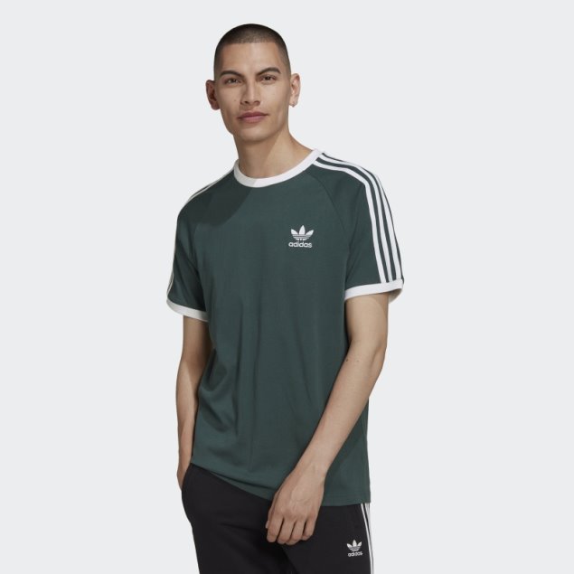 Camiseta Adidas Adicolor Classics 3 Rayas Verde Mineral