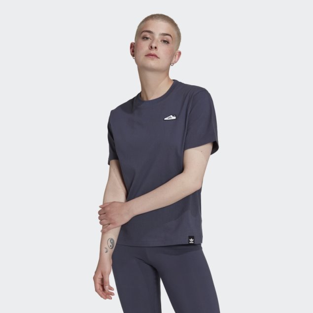 Adidas Bordado Camiseta Azul Marino