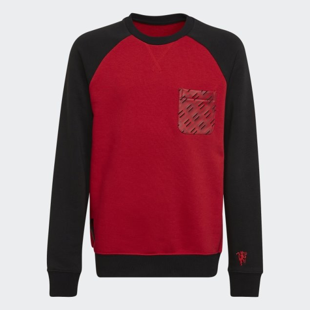 Sudadera Roja Real Adidas Manchester United Crew