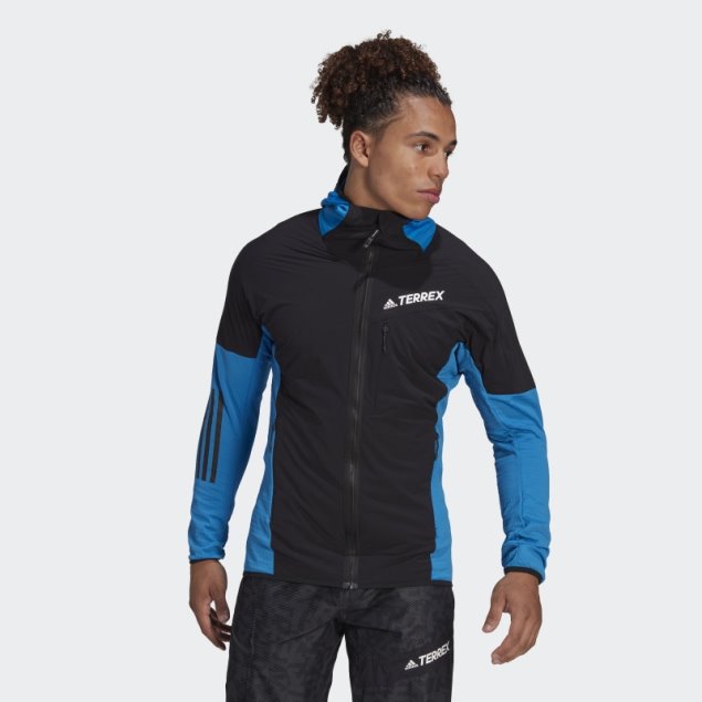 Chaqueta Con Capucha Techrock Flooce Wind Azul Shock Adidas